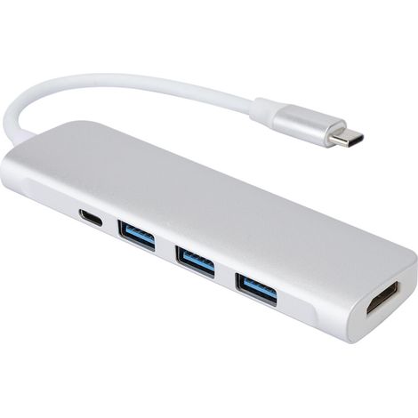 Questo hub USB offre capacità di trasferimento dati ad alta velocità ed è realizzato in lega di alluminio di alta qualità, garantendo robustezza e durata e rendendolo adatto all'uso quotidiano.