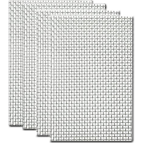 Grillage Anti Rongeur Rigide et Fin, 4Pcs Frille INOX 304 pour Empêcher Souris Acier Inoxydable 304-20 Mailles - pour aérations, Maison, Cuisine, Jardin - 210 x 300 mm (1/5)