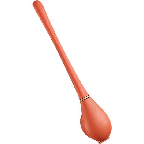 Brosse de toilette en silicone orange vif, innovante, légère et luxueuse, avec ouverture et fermeture automatiques. Nettoyage en profondeur.