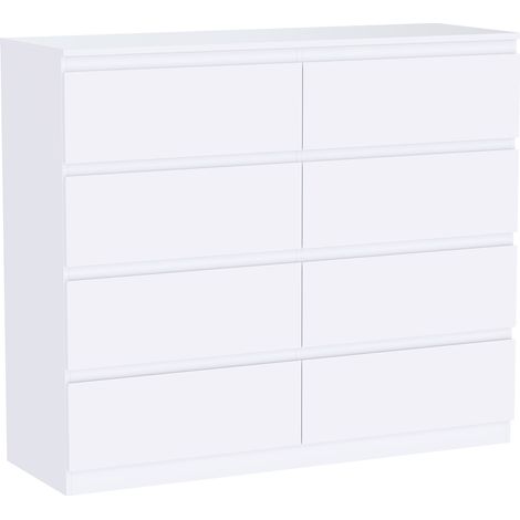 Denver 8 Drawer Chest of Drawers Bedroom Storage Furniture, White (1/5)