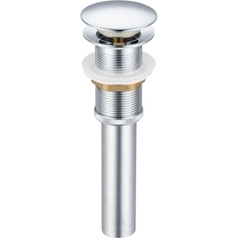 No-Overflow Drain Valve, Chrome, Anti-Odor, Universal Drain Valve with Seal, Suitable for Washbasins, Chrome MUMU (1/3)