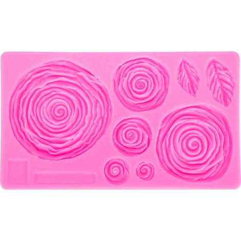 Flower Pattern Cake Molds DIY Silicone Mold for Chocolate Soap Resin Decoration (Pink) (1/5)