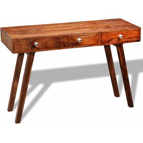 Konsolentisch mit 3 Schubladen 76 cm Massivholz Akazie