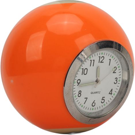 Horloge de table en forme de boule de billard, horloge décorative précise en résine pour bar, maison, camping-car ou chevet. (1/5)