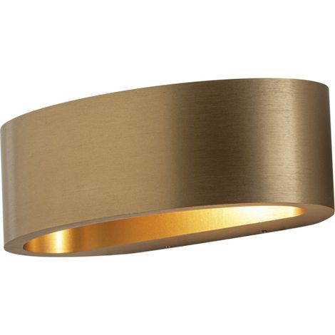 LUNARIS Applique LED Biemissione 17,5W 3000K IP54 CRI90, Struttura in Metallo Oro, Dimmerabile a Taglio di Fase - Rossini Group (1/4)