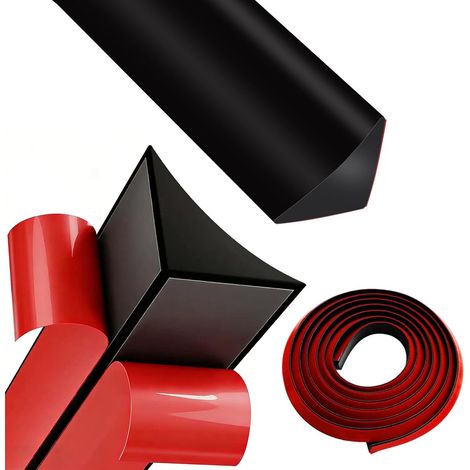 Plinthe d'angle autocollante, étanche et flexible, 3 m, pour cuisine, plan de travail à sceller, noire (1/5)