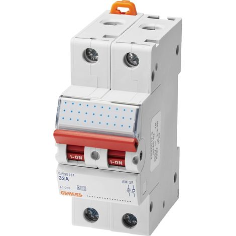 GEWISS - GW96114DY Interruttore di Manovra-Sezionatore, 2P 32A 415V, 2 Moduli