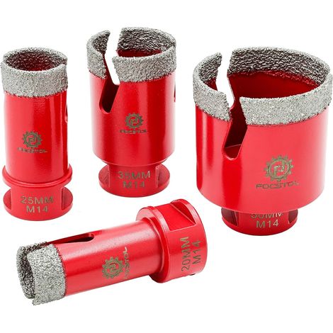 Foret Diamant Kit Trepan Carrelage - Scie Cloche Carrelage Kit pour Porcelaine Marbre Granit 4 pièces (20/25/35/50mm) (1/5)