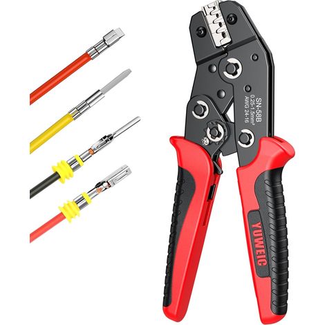 Pince à Sertir de Connecteurs 0,25-1,5 mm² (AWG24-16) Pince a Sertir,Parfaite pour Connecteurs, DuPont,
