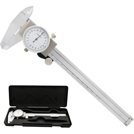 Étriers à Cadran 0-150 Mm 0.02mm, Outil de Mesure métrique résistant aux Chocs, en Acier Inoxydable, Haute précision, Industrie(NO 1 with Case) (1/5)