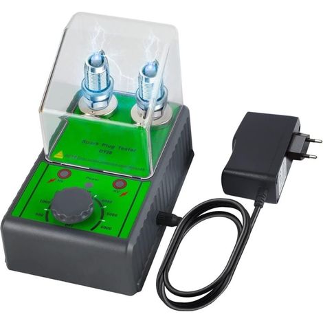 Testeur de Bougie d'allumage de Voiture Outils d'allumage à Deux Trous 500-6000 tr/min Outil de Diagnostic D'analyseur de Bougie avec Couvercle de Protection pour Véhicules 12V (Vert) (1/4)