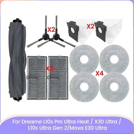 LAN Brosse, filtre, sac à poussière et chiffon de nettoyage pour Dreame L10s Pro Ultra Heat / X30 Ultra / L10s Ultra Gen 2 / Mova E30 Ultra - Pièces détachées (1/5)