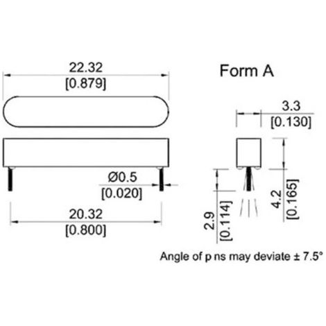 Contact Reed StandexMeder Electronics MK06-8-C 2206080002 1 NO (T) 180 V/DC, 180 V/AC 0.5 A 10 W 1 p (1/5)