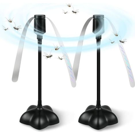 Ventilateur Anti-Mouche, 2 Pièces Répulsif à Pales Extérieur & Intérieur pour Eloigner Les Mouches de la Table, Répellante Moustique Fan pour Maison Dîner, Pique-Nique et Barbecue (1/4)