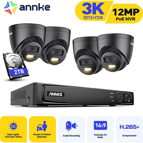 ANNKE 5MP PoE Kit Videosorveglianza Cablato 4 Telecamere PoE Sistema di Telecamere di Sicurezza Colori Visione Notturna,2TB HDD (1/5)