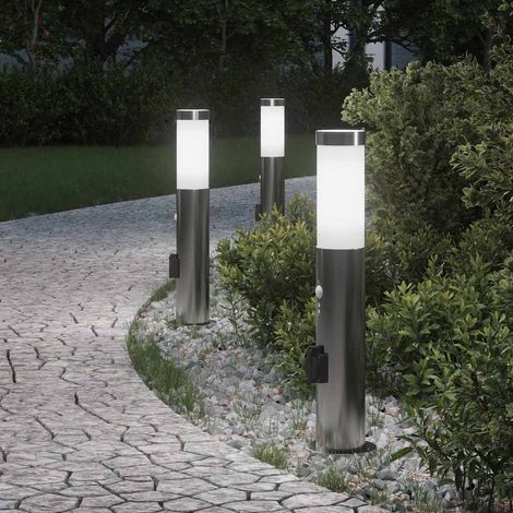 vidaXL Lampioni a dissuasore con sensore e presa 3 pz 50 cm IP44 (1/5)