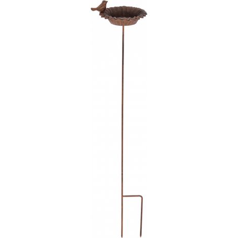 Abreuvoir à oiseaux en fonte 76 cm – Tige de fixation pour sol – Entretien anti-corrosion – Pour baignade et hydratation – Best For Birds