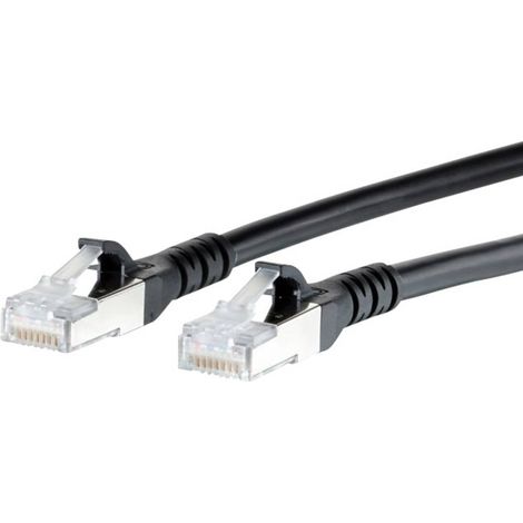 Metz Connect 130845A000-E RJ45 Câble réseau, câble patch CAT 6a S/FTP 10.00 m noir avec cliquet d'encastrement 1 pc(s) R05560 (1/3)