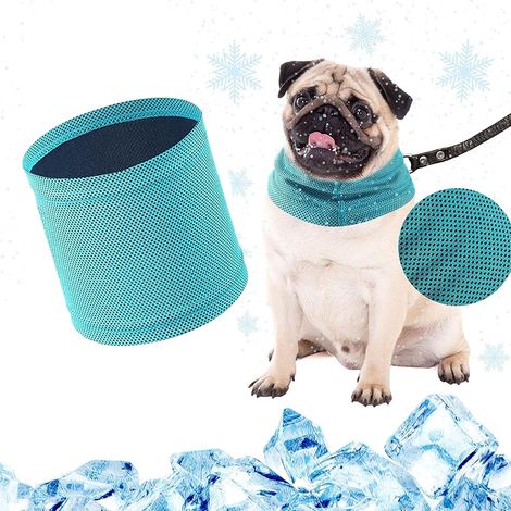 Filiyano-(Bleu marine, taille moyenne) Bandana rafraîchissant instantané pour chien, doux et respirant (1/5)