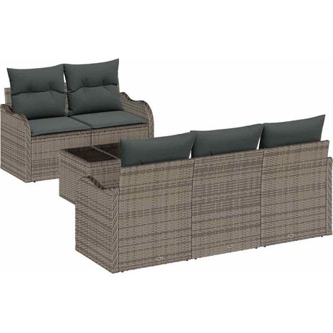 Maison Exclusive - Set Divano da Giardino Grigio polyrattan