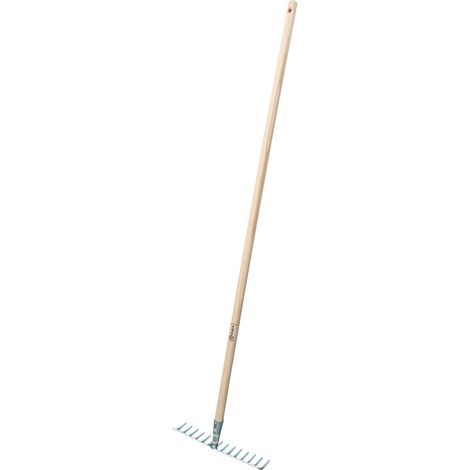 Rastrello zincato 14 denti con manico 140 cm