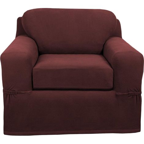 Housse de Protection Extensible Ultra Douce pour Fauteuil, Rouge vin, 2 pièces pour Chaise (1/5)