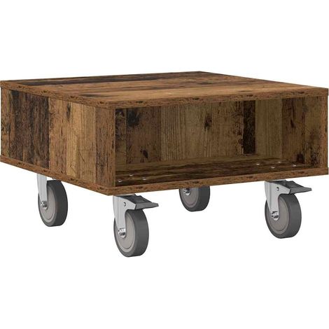 Maison Exclusive - Tavolino con Ruote Legno vecchio 50,5 x 50 x 30 cm