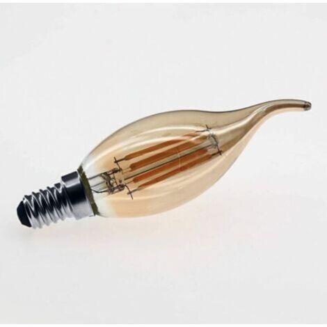 Ampoule Flamme LED E14, 4W Equivalent à Ampoule Halogène/Incandescente 40W, Blanc Chaud 2700K, Flamme Bougie LED encastrable, 360° Faisceau, IRC80, Verre marron, Lot de 10 [Classe énergétique A++]