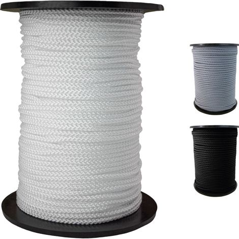 Linxor – Corde tressée 4 mm x 100 m – 100% polypropylène – Charge de rupture 120 daN – Résistante aux UV et à l'eau salée