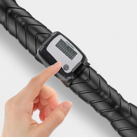 Barre de fitness flexible avec comptoir, poignées ergonomiques pour l'entraînement musculaire, adaptée aux salles de sport à domicile et au fitness en extérieur, noire, détachable, avec comptoir. (1/5)