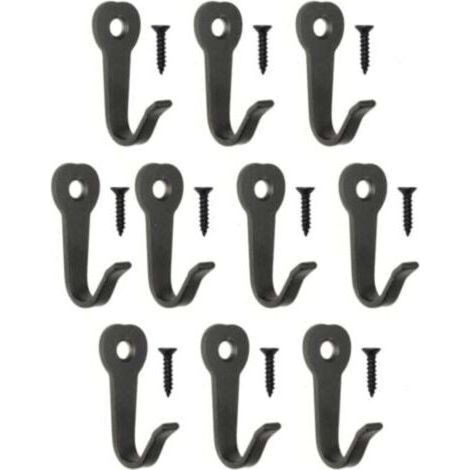 Lot de 10 crochets classiques en fer Noir 40 x 22 mm - Crochets pour photos et miroirs, décoration vintage maison de campagne (1/4)