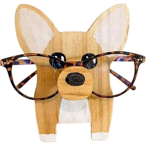Porte-lunettes Corgi, ornement en bois, cadeau de Noël, décoration de bureau, œuvre d'art, décoration de salon (1/5)
