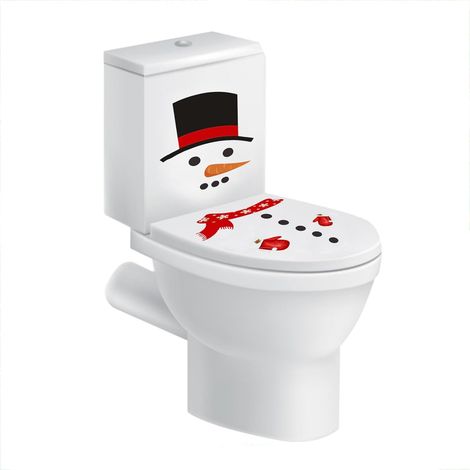 Weihnachtsschneemann-Aufkleber, Toilettentür/Deckel, dekorative Winterdekoration