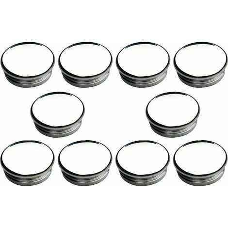 10x Embout de tube rond rentrant à ailettes finition chromée Bouchon Capuchon Pied Meuble Protection Extrémité Cannelé Tuyau, Ø extérieur 18mm épaisseur tube 0,85 - 1,35mm (1/2)
