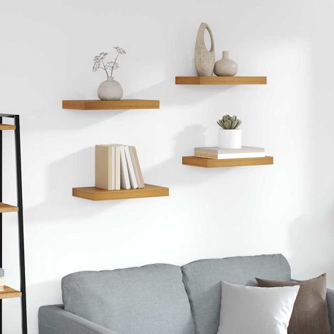 Wandregal 4 pcs Braun 40 x 23,5 x 4 cm Holzwerkstoff (1/5)