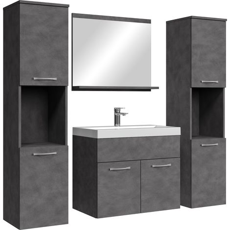 Mobile da bagno Montreal XL 60cm Grigio Scuro - armadio mobiletto lavabo