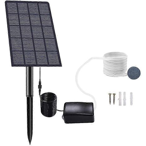Aérateur solaire pour bassin, aérateur d'oxygène pour aquarium, pompe à air, aérateur pour la pêche avec tuyau et pierre à air - JXLGV (1/5)