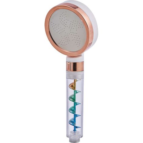 Pommeau de douche, pommeau de douche à main avec surpression, pommeau de douche pour chauffe-eau de salle de bain, bain et soins de la peau, filtre VC, élimination du chlore, or de type A. (1/4)