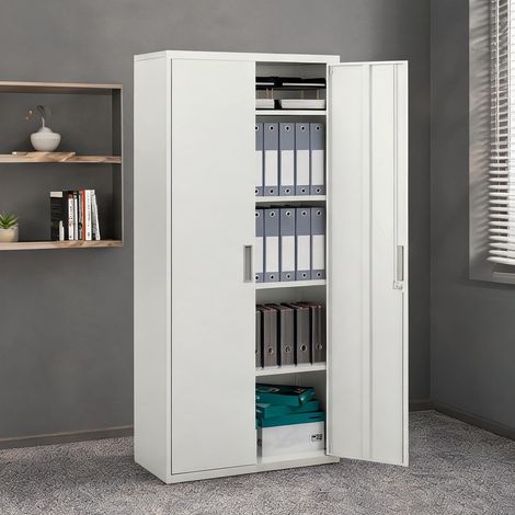 Meuble de rangement de bureau en acier 80 x 40 x 180 cm (1/5)