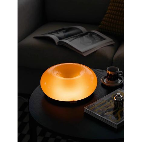 Applique murale orange en forme de donut, lampe de bureau tactile en verre à LED, style nordique moderne, décorative, pour chambre, table de chevet, bureau (1/4)