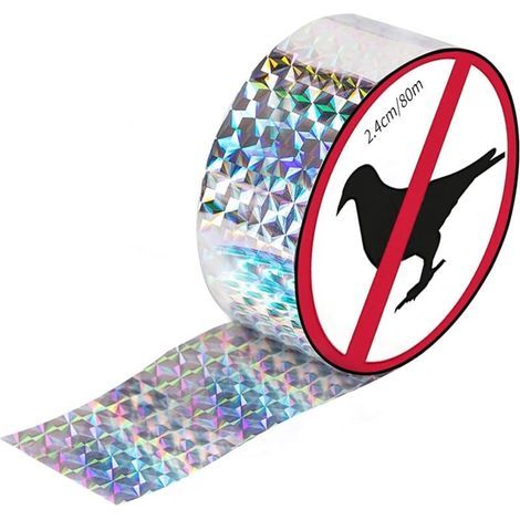 Reflective Bird Strips, Reflective Bird Repellent Tape, Repellent Tape, Bird Deterrent Tape Rolls, Bird and Pigeon Deterrent Tape, Used to Protect Balconies and Trees (1/4)
