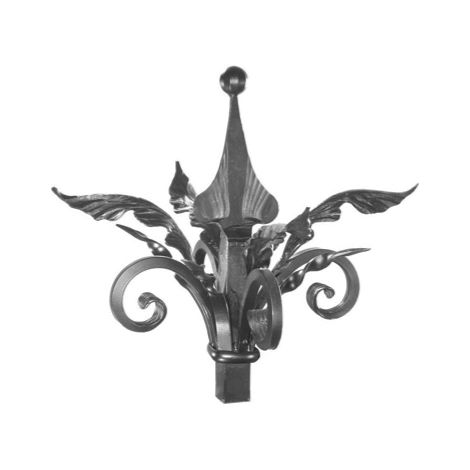 Decorazione centrale per cancello - Altezza 480mm per tubo quadro 40x40mm - Ferro battuto - Saldatura