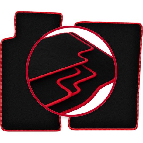 Tappetini in velluto con bordo rosso per: Mazda MX-5 II NB decappottabile (1998-2005) (1/5)