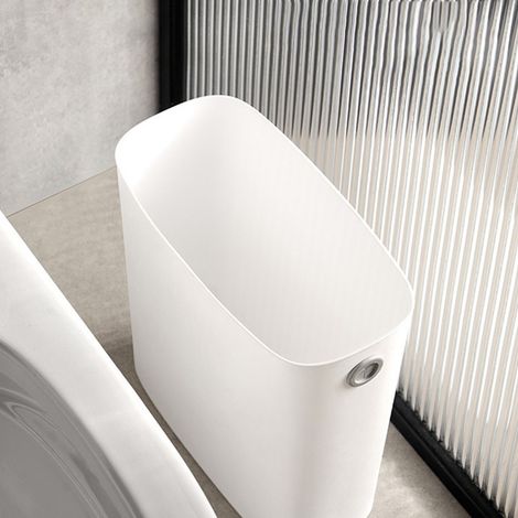 Poubelle small slim design en PP et TPR blanc pour salle de bain, cuisine, bureau, chambre avec trou pour sac (1/5)