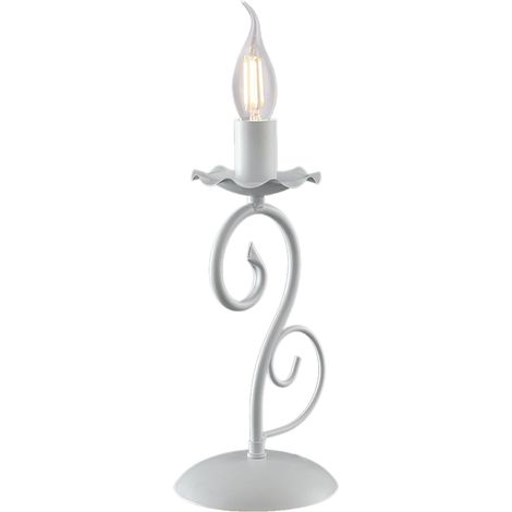 Lumetto Provenzale Alma 1 Luce Ferro Battuto Bianco Shabby (1/3)