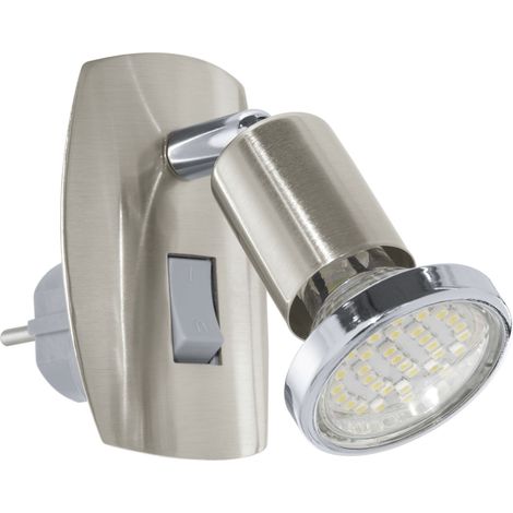 Applique Presa Moderna Mini 4 Acciaio Grigio 1 Luce Gu10 2,8 Ip20