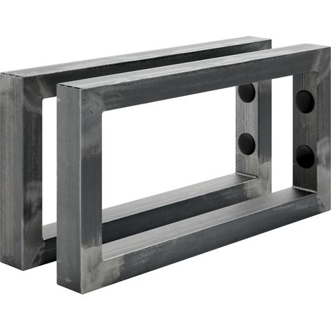 Holzbrink 2 Stück Wandkonsole Rohstahl mit Klarlack für Waschtisch, 300x150 mm, design und stabil Waschtischhalterung, Handtuchhalter (1/5)