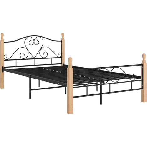 Maison Exclusive - Bettgestell Schwarz Metall 120x200 cm