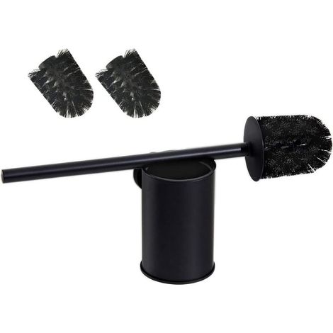 WC Suspendu Noir Support Mural Brosse WC Brosse WC Brosse de Toilette Brosse Toilette Noir 304 en Acier Inoxydable (1/5)