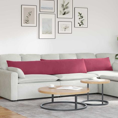 Sofakissen 2 Stück Weinrot 200 x 40 cm Cordstoff